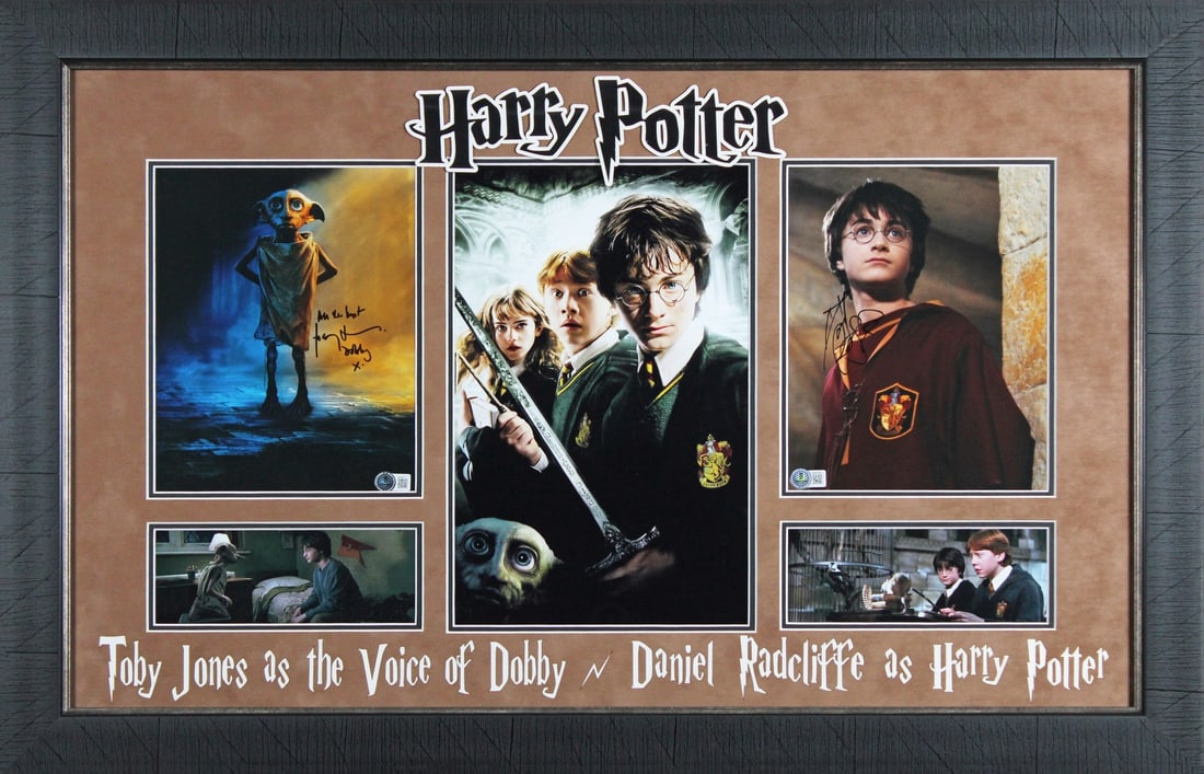 Framed 8x10 Photo Signed by Daniel Radcliffe and Toby Jones BAS Authenticated: Framed 8x10 Photo Signed by Daniel Radcliffe and Toby Jones BAS Authenticated This professionally framed display features an 8x10 photograph from Harry Potter, personally signed by Daniel Radcliffe an