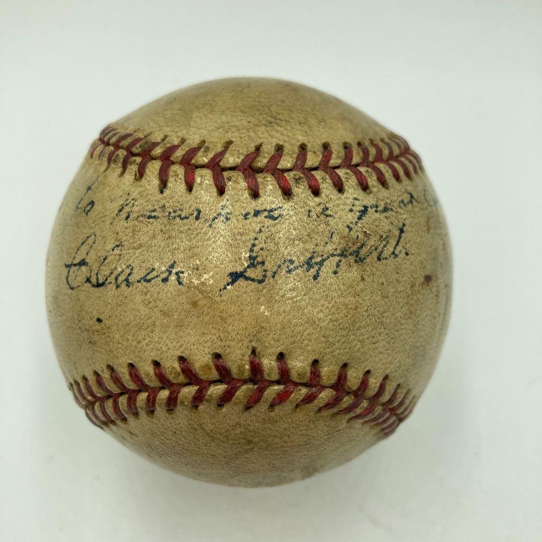 Clark Griffith Single Signed Vintage Baseball with JSA COA Inscribed to Gus Niarhos (1 of 11)