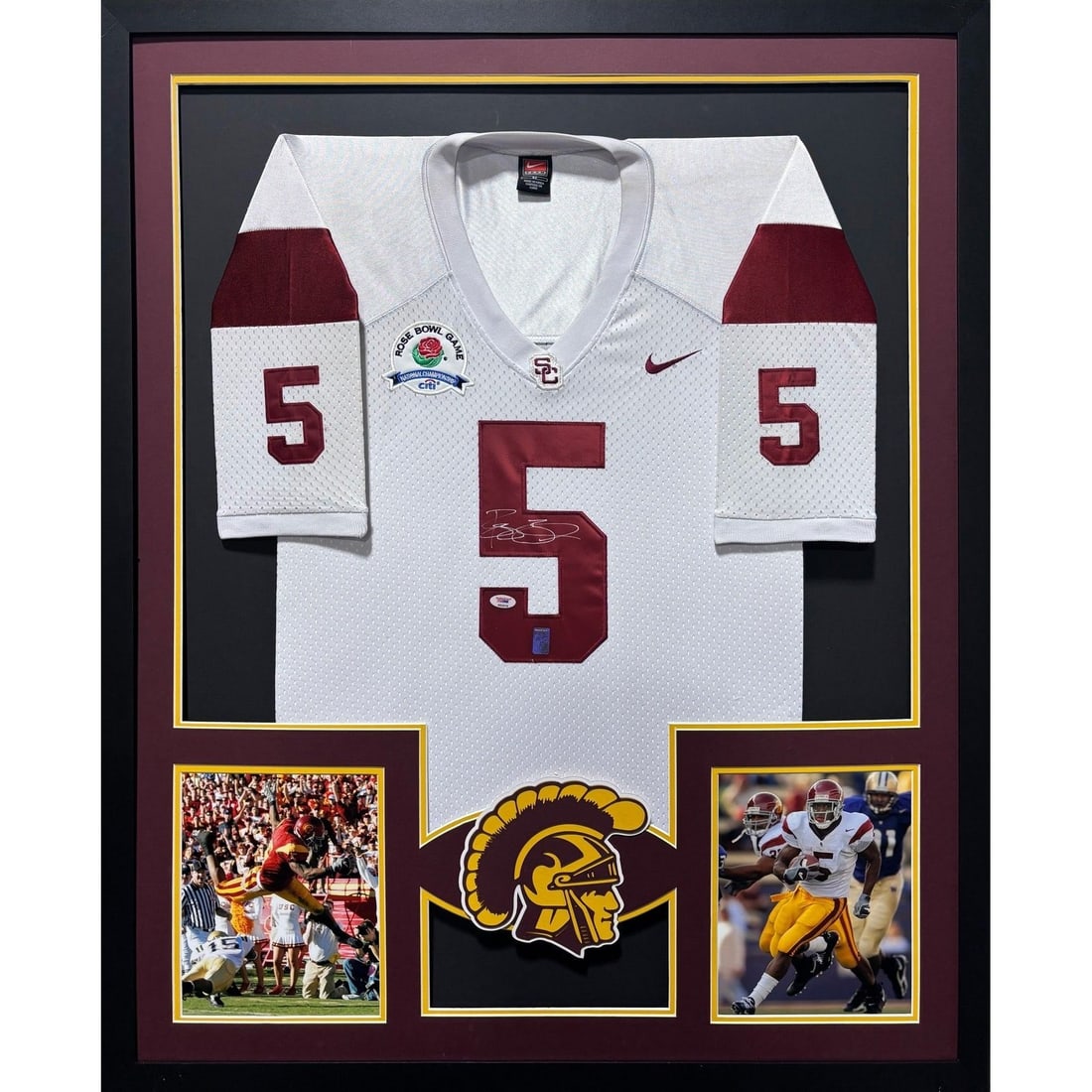 Reggie Bush Autographed Framed Jersey PSA/DNA Certified USC 42x34: Reggie Bush Autographed Framed Jersey PSA/DNA Certified USC 42x34 This autographed Reggie Bush framed jersey is a must-have for any USC fan. Authenticated by PSA/DNA, a leader in sports memorabilia, i