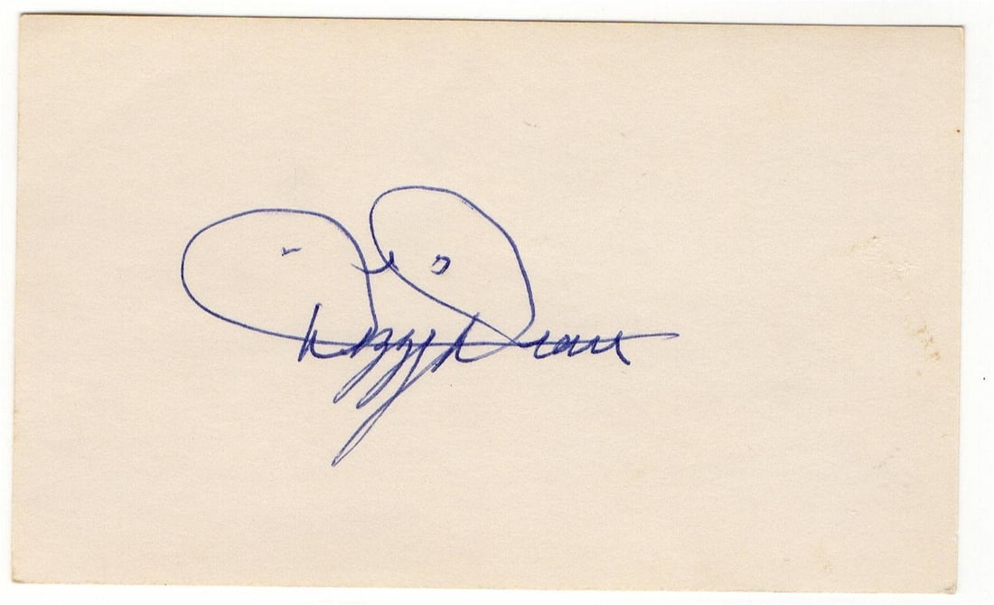 Dizzy Dean Autographed 3X5 Index Card JSA Authenticated Cardinals HOF: Dizzy Dean Autographed 3X5 Index Card JSA Authenticated Cardinals HOF Celebrate the legacy of baseball Hall of Famer Dizzy Dean with this authentic autographed 3X5 index card. Featuring a bold signatu