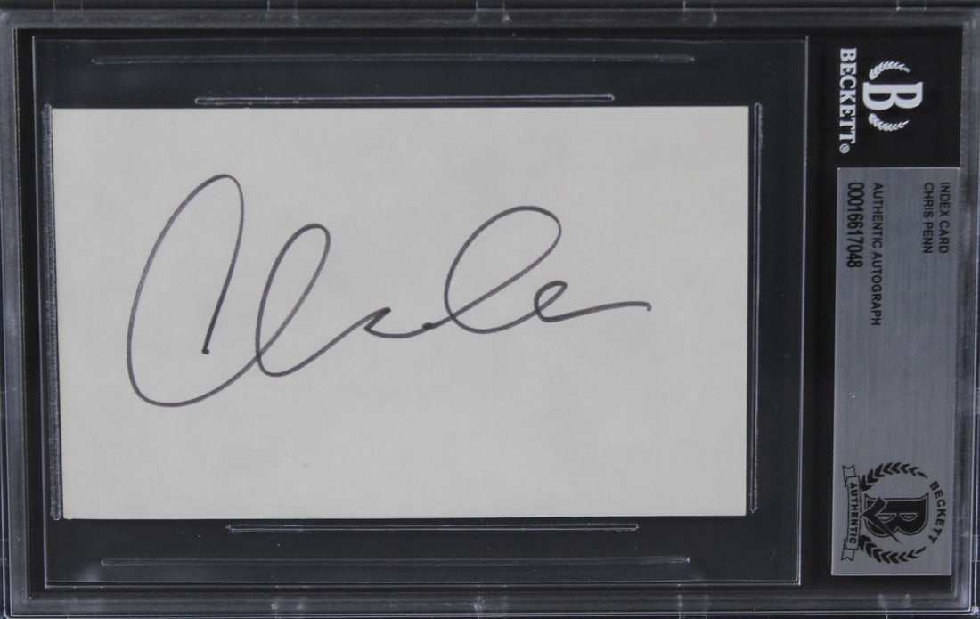 Chris Penn Signed Reservoir Dogs 3x5 Index Card Beckett Authenticated: Chris Penn Signed Reservoir Dogs 3x5 Index Card Beckett Authenticated This authentic 3x5 index card features the signature of Chris Penn, renowned for his role in the iconic film Reservoir Dogs. The c
