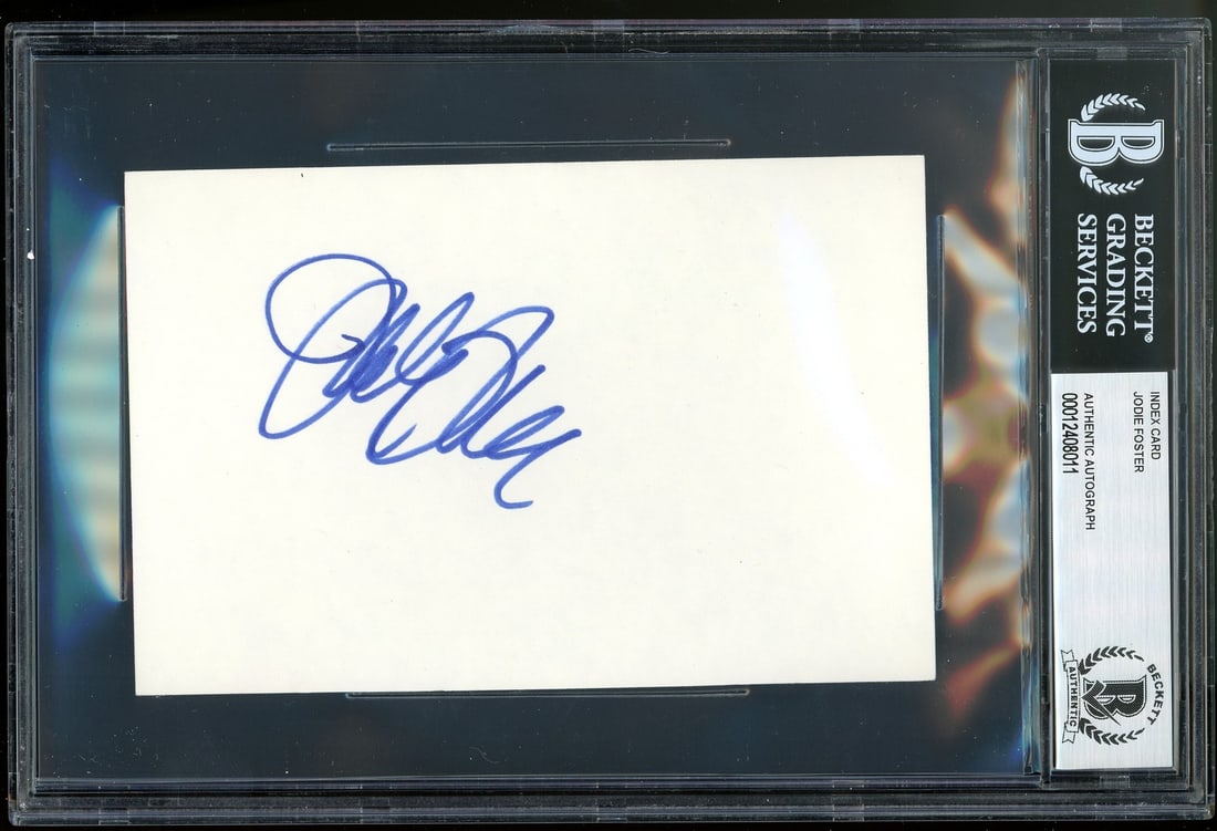 Jodie Foster Autographed 4x6 Index Card Beckett Authenticated Slabbed (1 of 3)