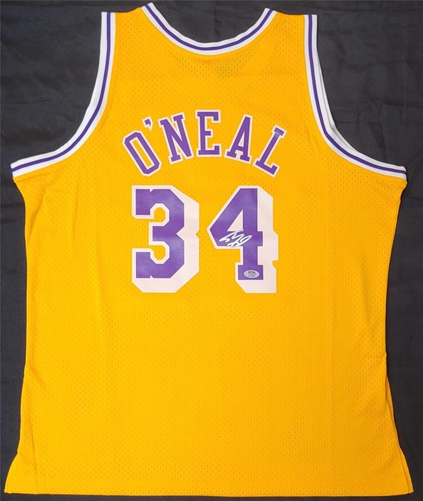 Shaquille O'Neal Signed 1996-97 Lakers Jersey PSA Authenticated: Shaquille O'Neal Signed 1996-97 Lakers Jersey PSA Authenticated This original 1996-97 Los Angeles Lakers jersey features the signature of basketball legend Shaquille O'Neal. Authenticated by the Profe