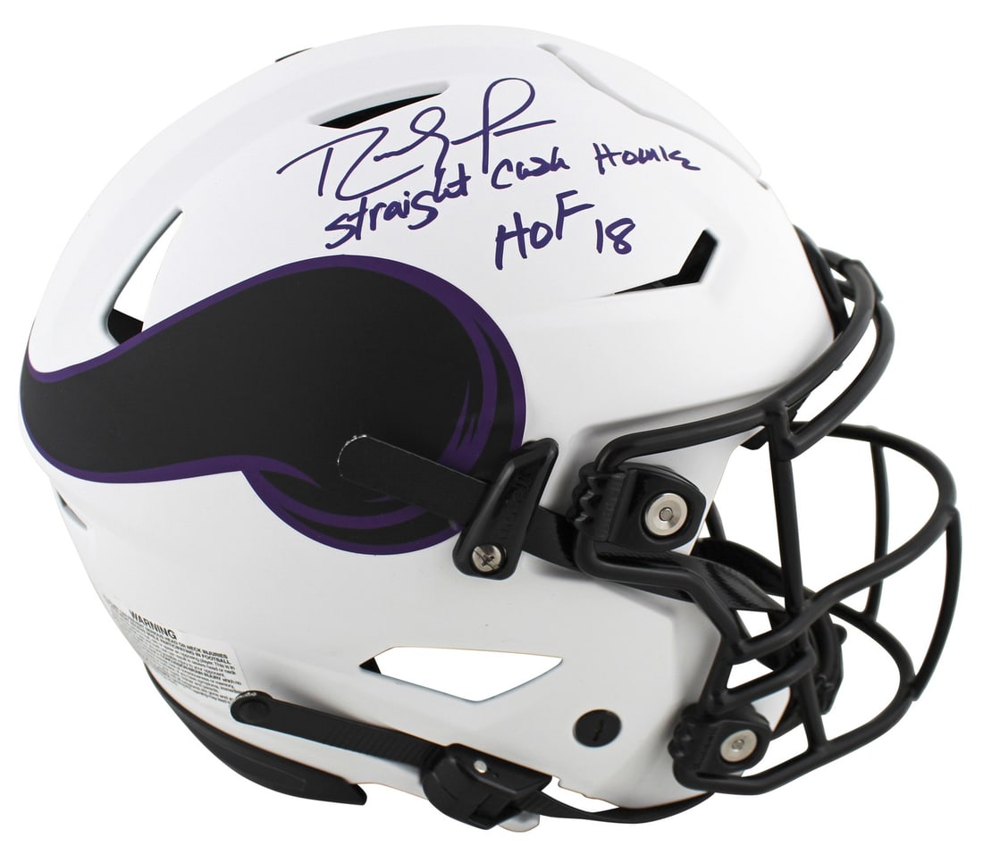 Randy Moss Signed Minnesota Vikings Lunar Speed Flex Helmet HOF 18 BAS Authenticated: Randy Moss Signed Minnesota Vikings Lunar Speed Flex Helmet HOF 18 BAS Authenticated This is an original autographed Lunar Speed Flex full-size helmet personally signed by Randy Moss, legendary wide r