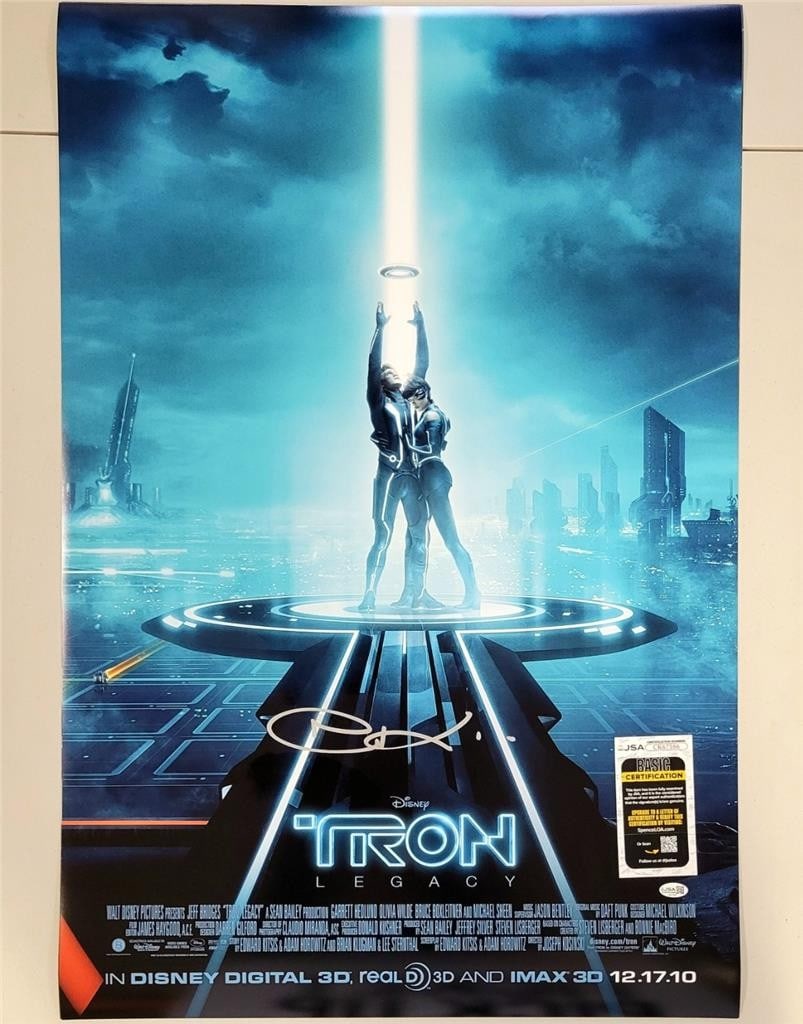 Tron Legacy Movie Poster 27x40 Signed by Joseph Kosinski JSA Authenticated: Tron Legacy Movie Poster 27x40 Signed by Joseph Kosinski JSA Authenticated This is an original 27x40 inch movie poster for Tron Legacy, signed by Joseph Kosinski. The autograph has been authenticated