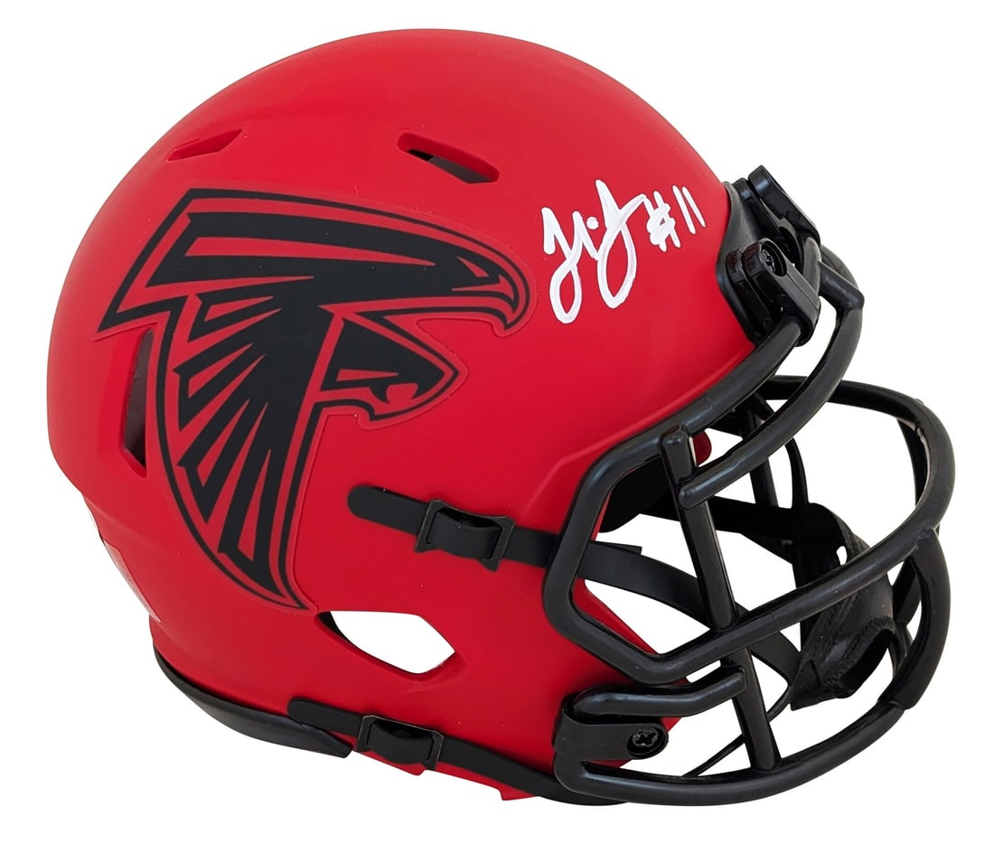 Julio Jones Signed Atlanta Falcons Mini Helmet BAS Witnessed: Julio Jones Signed Atlanta Falcons Mini Helmet BAS Witnessed This authentic mini helmet has been personally signed by Julio Jones, the star player of the Atlanta Falcons. The helmet features the alter