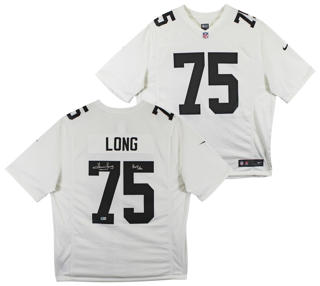 Howie Long Signed White Nike Limited Jersey HOF 00 BAS Authenticated: Howie Long Signed White Nike Limited Jersey HOF 00 BAS Authenticated This autographed white Nike limited jersey features the inscription "HOF 00" and has been personally signed by Howie Long, a legend