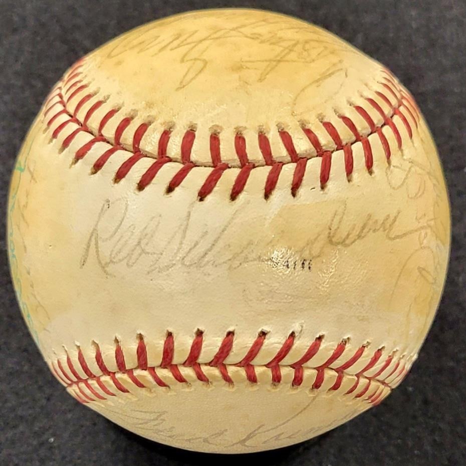 1976 St. Louis Cardinals Team Signed Baseball PSA Authentic Red Schoendienst: 1976 St. Louis Cardinals Team Signed Baseball PSA Authentic Red Schoendienst This is a 1976 St. Louis Cardinals team signed baseball, featuring the autograph of Red Schoendienst, a prominent player in
