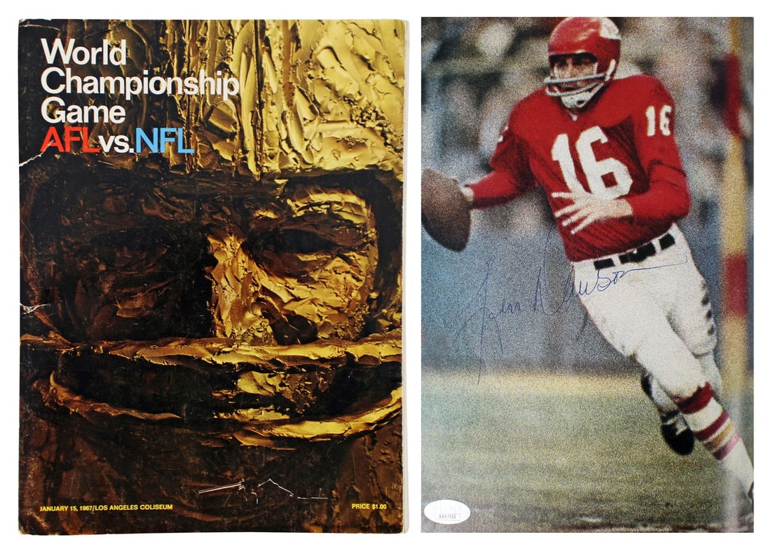 Len Dawson Signed 1967 Super Bowl I Program JSA COA Kansas City Chiefs: Len Dawson Signed 1967 Super Bowl I Program JSA COA Kansas City Chiefs This original 1967 Super Bowl I AFL vs NFL World Championship Game Program has been personally signed by Len Dawson, legendary qu