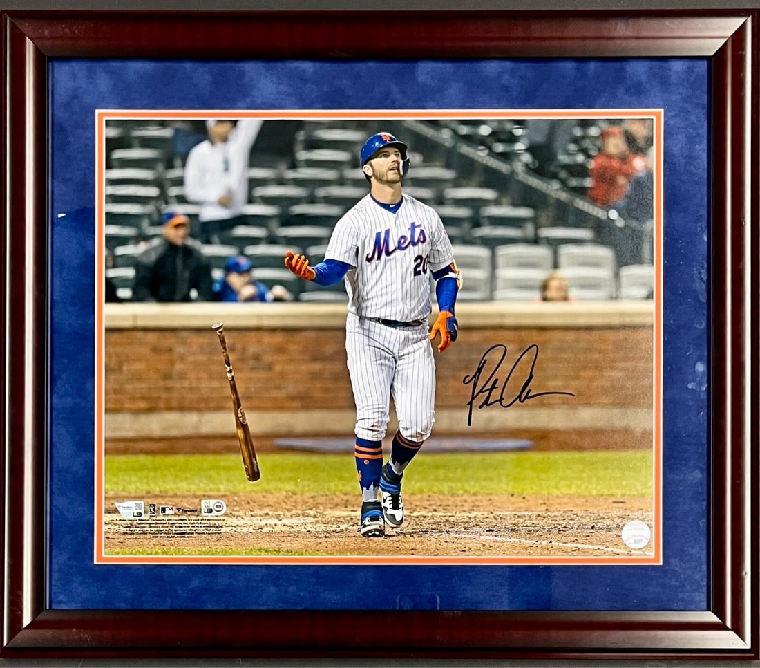 Pete Alonso Signed 16x20 Photo Custom Framed Display by Fanatics: Pete Alonso Signed 16x20 Photo Custom Framed Display by Fanatics Celebrate the legacy of New York Mets superstar Pete Alonso with this stunning custom framed display. This museum-quality piece feature