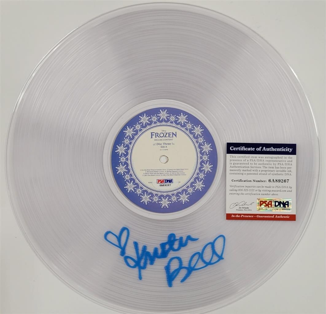 Kristen Bell Signed Frozen Vinyl Record Soundtrack PSA/DNA Certified: Kristen Bell Signed Frozen Vinyl Record Soundtrack PSA/DNA Certified This original vinyl record soundtrack from Disney's Frozen features the autograph of Kristen Bell, who voiced the beloved character