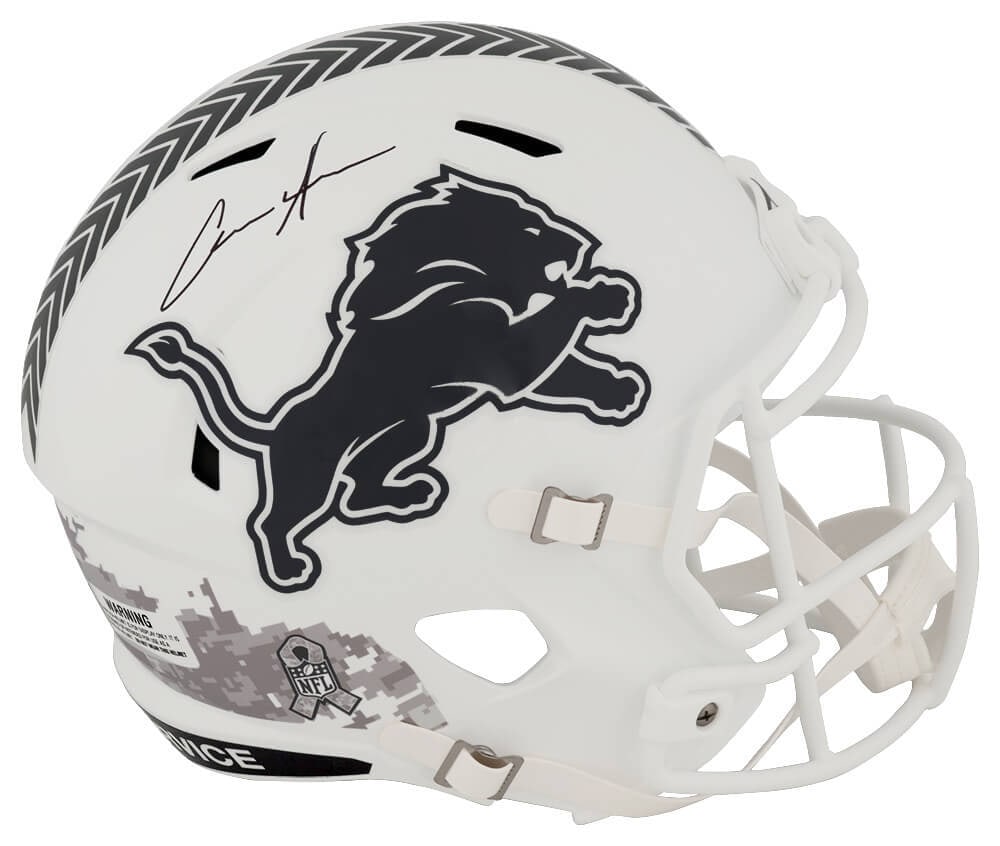 Aidan Hutchinson Signed 2024 Lions Riddell Replica Helmet with COA: Aidan Hutchinson Signed 2024 Lions Riddell Replica Helmet with COA Celebrate your passion for football with this Aidan Hutchinson signed Detroit Lions 2024 Salute white Riddell full-size speed replica