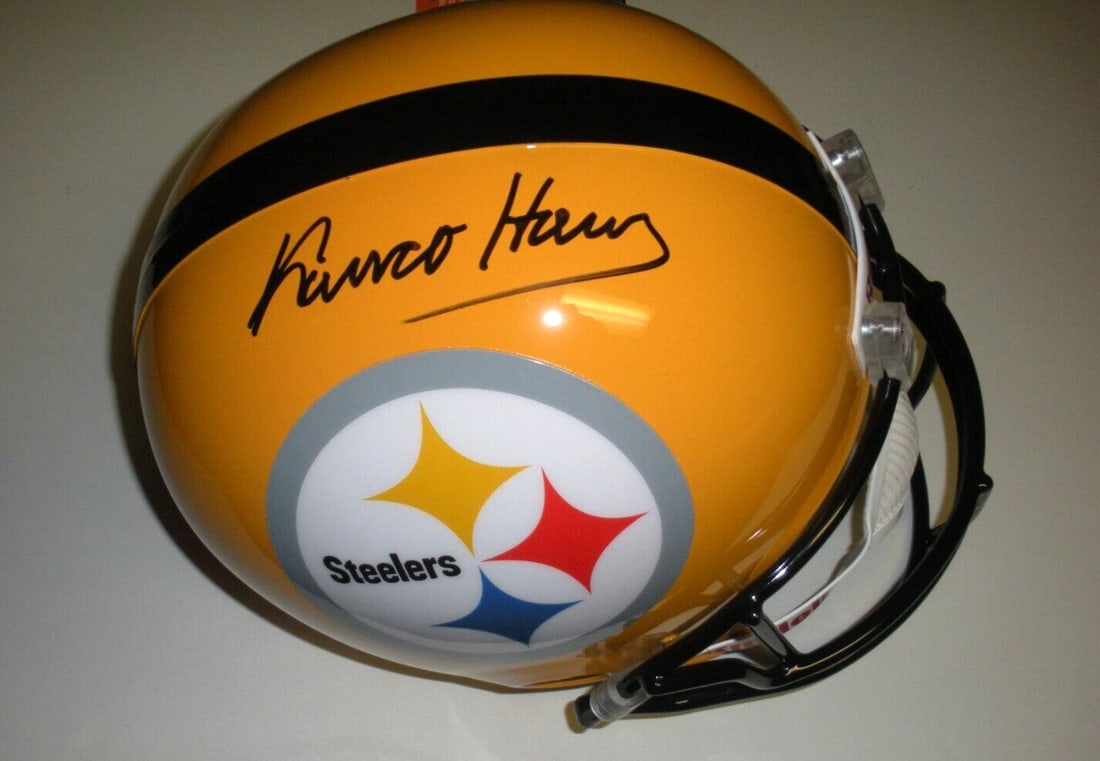Signed Full Size Pittsburgh Steelers Helmet Franco Harris With COA: Signed Full Size Pittsburgh Steelers Helmet Franco Harris With COA This is a full-size replica Pittsburgh Steelers helmet, hand-signed by Franco Harris. The helmet is an original collectible autograph
