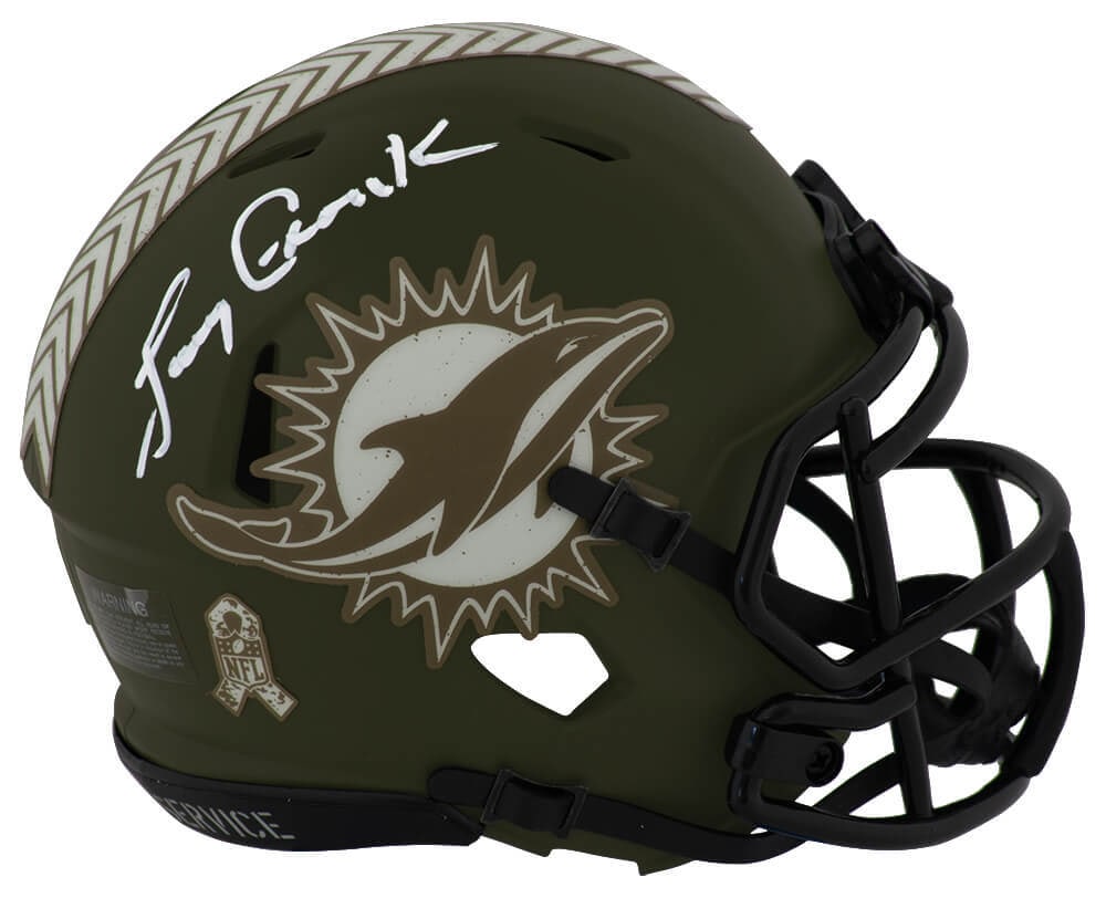 Larry Csonka Signed Miami Dolphins 2022 Salute Riddell Speed Mini Helmet COA: Larry Csonka Signed Miami Dolphins 2022 Salute Riddell Speed Mini Helmet COA This authentic 2022 Salute Riddell Speed mini helmet, signed by NFL legend Larry Csonka, is a must-have for any Miami