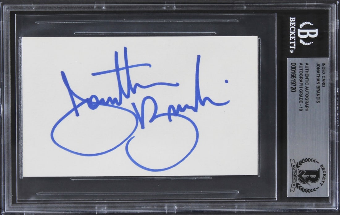Jonathan Brandis Ladybugs Signed 3x5 Index Card Gem Mint 10 Beckett Authenticated: Jonathan Brandis Ladybugs Signed 3x5 Index Card Gem Mint 10 Beckett Authenticated This is a signed 3x5 index card featuring the autograph of Jonathan Brandis, known for his role in the film Ladybugs.