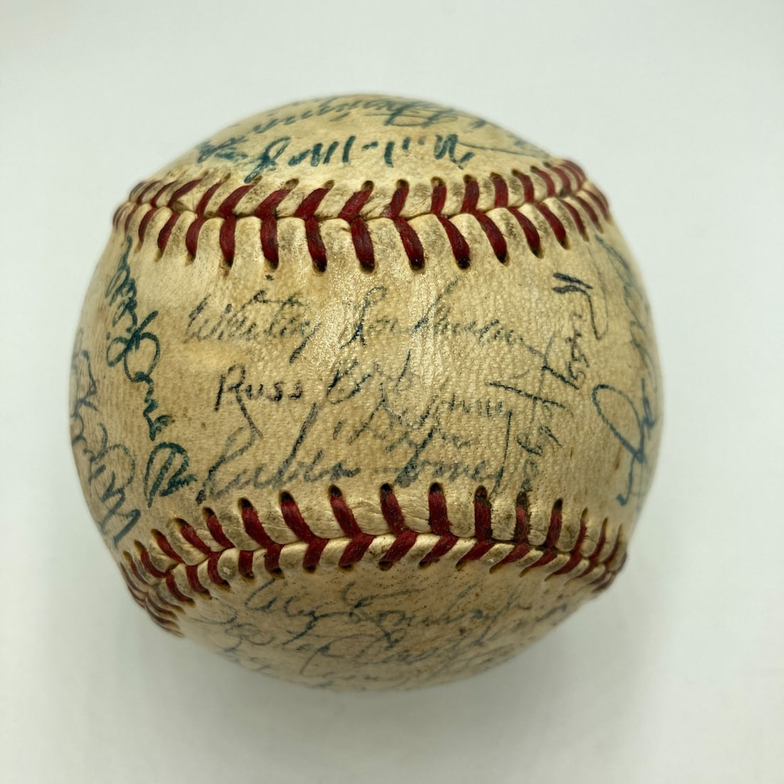 1954 New York Giants World Series Team Signed Baseball PSA COA (1 of 14)