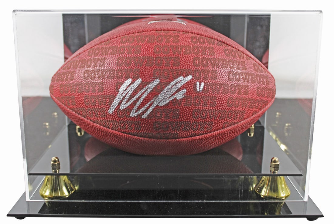 Micah Parsons Signed Dallas Cowboys Showcase Football with Fanatics Case: Micah Parsons Signed Dallas Cowboys Showcase Football with Fanatics Case This official Wilson "The Duke" Team Showcase Football has been personally signed by Micah Parsons of the Dallas Cowboys. The b
