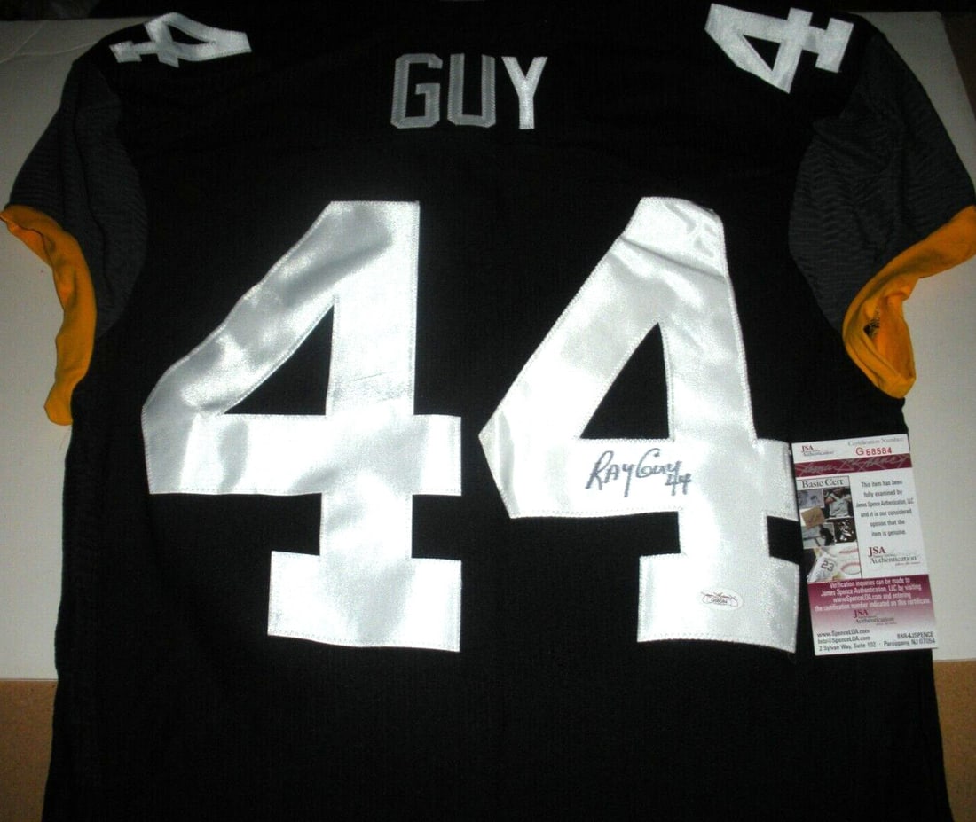 Signed Russell Southern Mississippi Jersey Ray Guy JSA COA Authenticated: Signed Russell Southern Mississippi Jersey Ray Guy JSA COA Authenticated This is a pre-owned, officially licensed Russell Southern Mississippi football jersey signed by Ray Guy. The jersey comes with