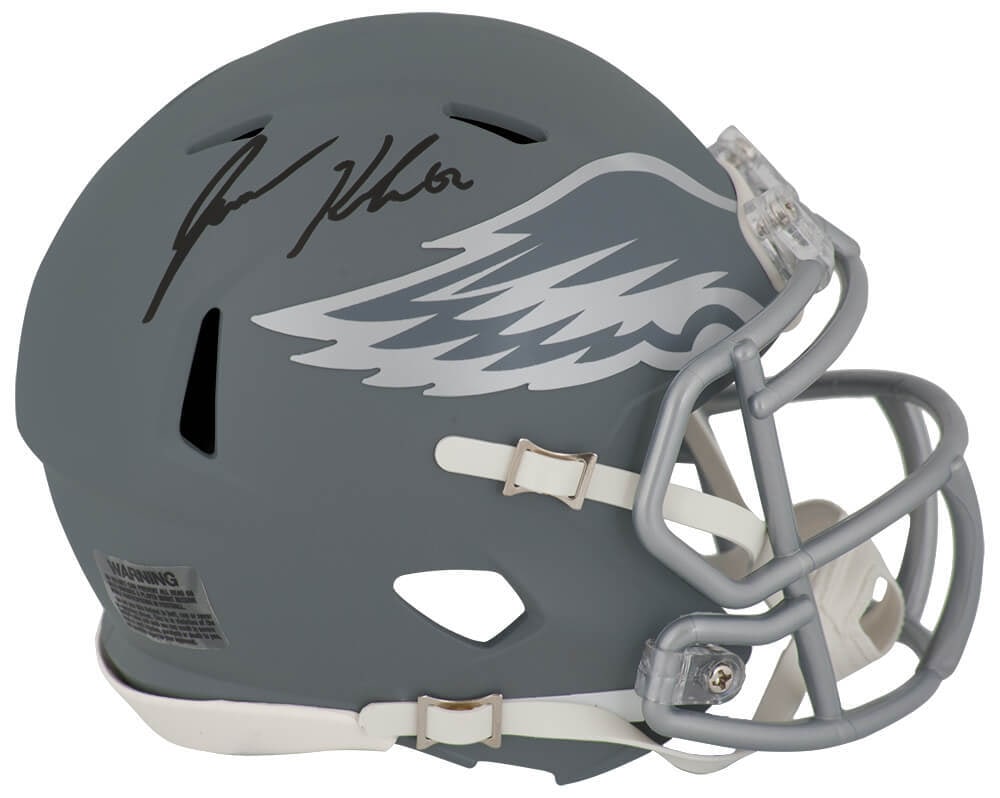 Jason Kelce Signed Eagles Mini Helmet Riddell Speed with COA: Jason Kelce Signed Eagles Mini Helmet Riddell Speed with COA This Jason Kelce signed Philadelphia Eagles Slate Riddell Speed Mini Helmet is a must-have for any football fan. Authentically signed by th