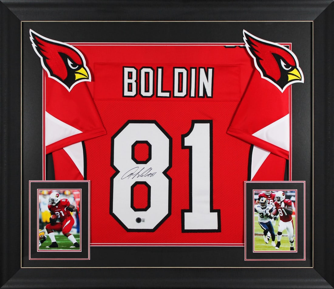 Anquan Boldin Signed Framed Jersey Arizona Cardinals BAS Authenticated: Anquan Boldin Signed Framed Jersey Arizona Cardinals BAS Authenticated This authentic red pro style framed jersey has been personally signed by Anquan Boldin, a former player for the Arizona Cardinals