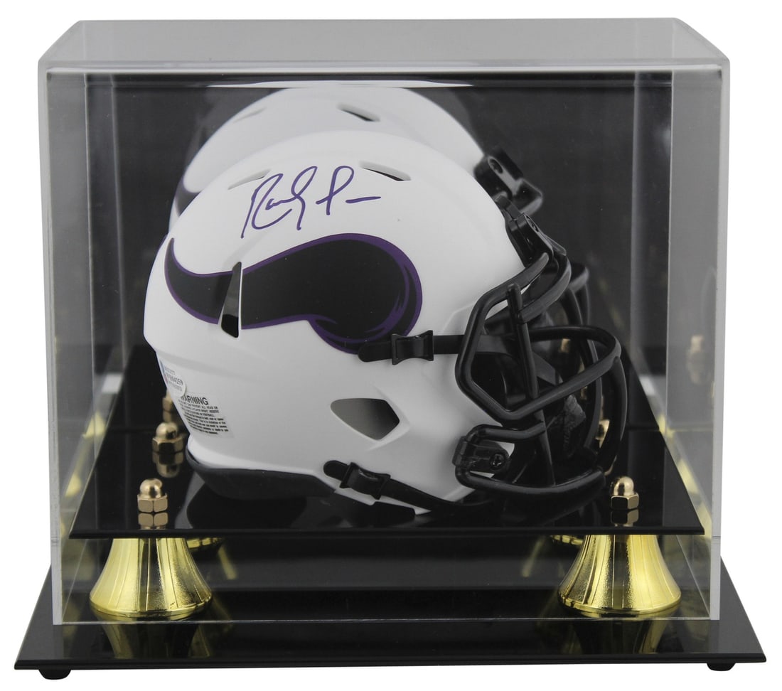 Randy Moss Signed Minnesota Vikings Lunar Mini Helmet with Beckett Authentication: Randy Moss Signed Minnesota Vikings Lunar Mini Helmet with Beckett Authentication This authentic signed mini helmet features Randy Moss, a legendary player for the Minnesota Vikings. The helmet is an