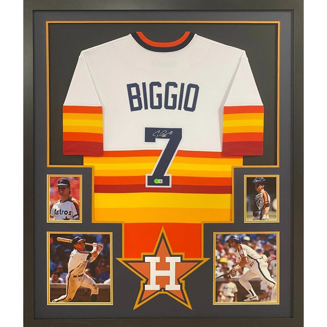 Craig Biggio Autographed Framed Jersey Houston Astros Beckett Authenticated: Craig Biggio Autographed Framed Jersey Houston Astros Beckett Authenticated Celebrate baseball history with this autographed Craig Biggio framed jersey, a must-have for any Houston Astros fan. This im