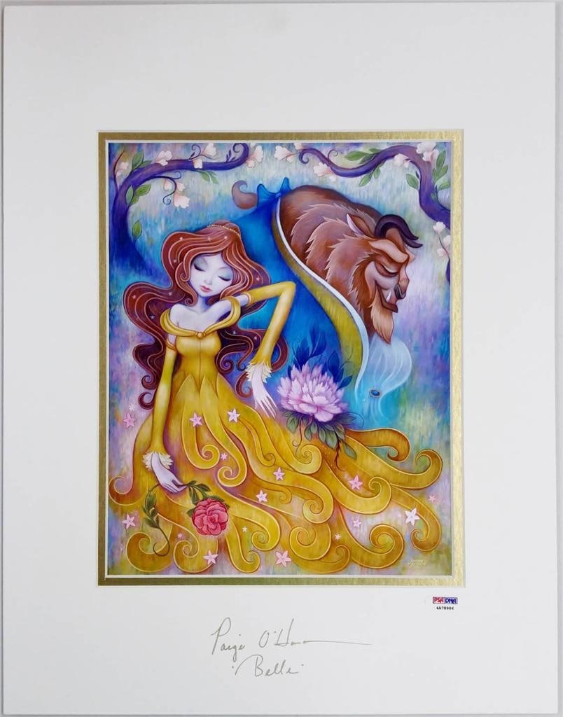 Signed 9 x 11 Photo of Belle by Paige O'Hara from Beauty and the Beast: Signed 9 x 11 Photo of Belle by Paige O'Hara from Beauty and the Beast This original 9 x 11 inch photograph features a lithograph of Belle from Disney's Beauty and the Beast, signed by Paige O'Hara. T