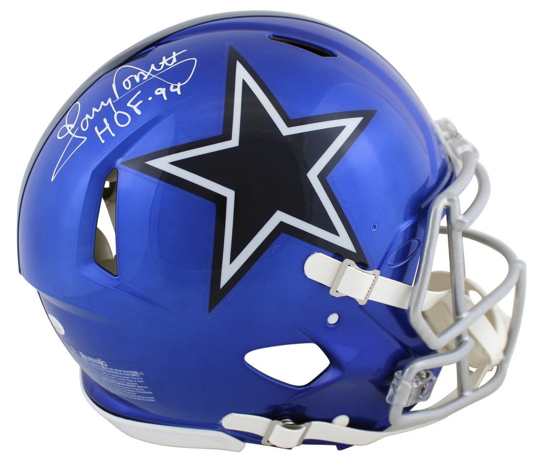 Tony Dorsett Signed Dallas Cowboys Flash Proline Helmet HOF 94 JSA: Tony Dorsett Signed Dallas Cowboys Flash Proline Helmet HOF 94 JSA Celebrate the legacy of Tony Dorsett with this autographed Dallas Cowboys Alternate Flash Riddell Authentic Full Size Speed Proline H