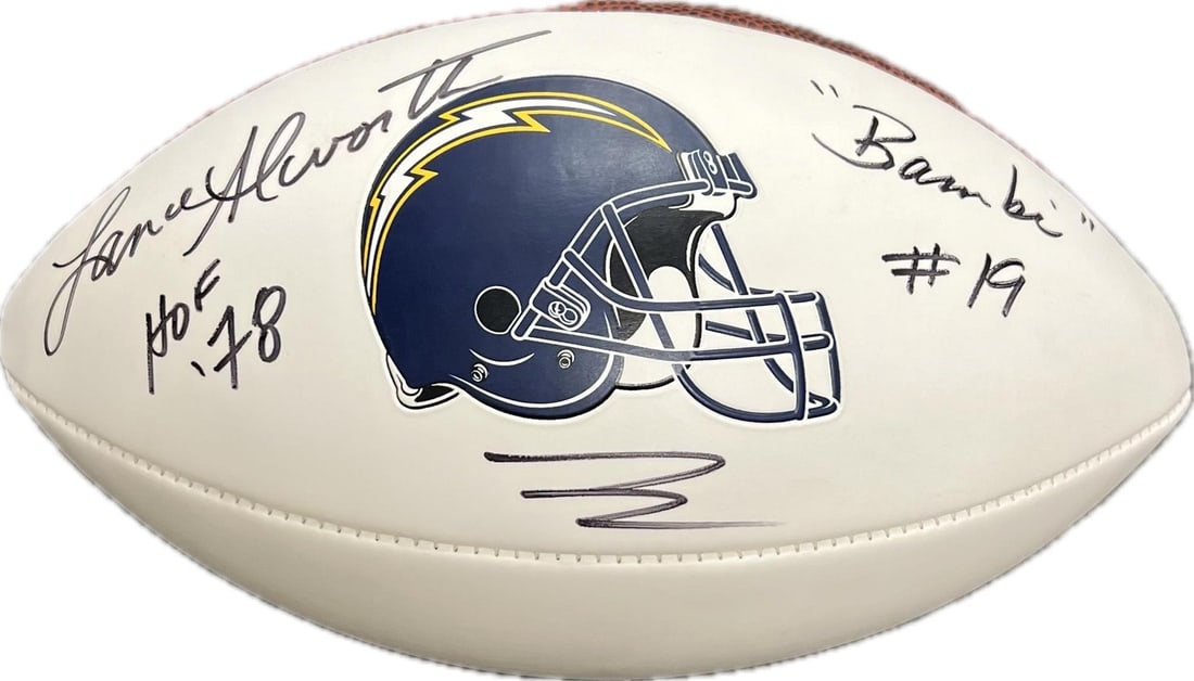 Lance Alworth Autographed Football PSA/DNA Los Angeles Chargers: Lance Alworth Autographed Football PSA/DNA Los Angeles Chargers This is a football autographed by Lance Alworth, a legendary player for the Los Angeles Chargers. The signature has been authenticated b