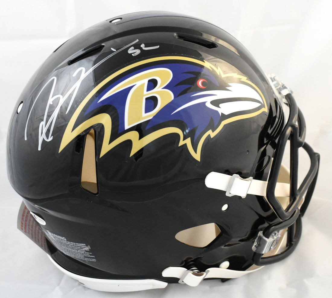 Ray Lewis Signed Full Size Ravens Speed Authentic Helmet Beckett Authenticated: Ray Lewis Signed Full Size Ravens Speed Authentic Helmet Beckett Authenticated This is a Ray Lewis autographed Baltimore Ravens full-size Speed Authentic helmet. The helmet is an original item, signed