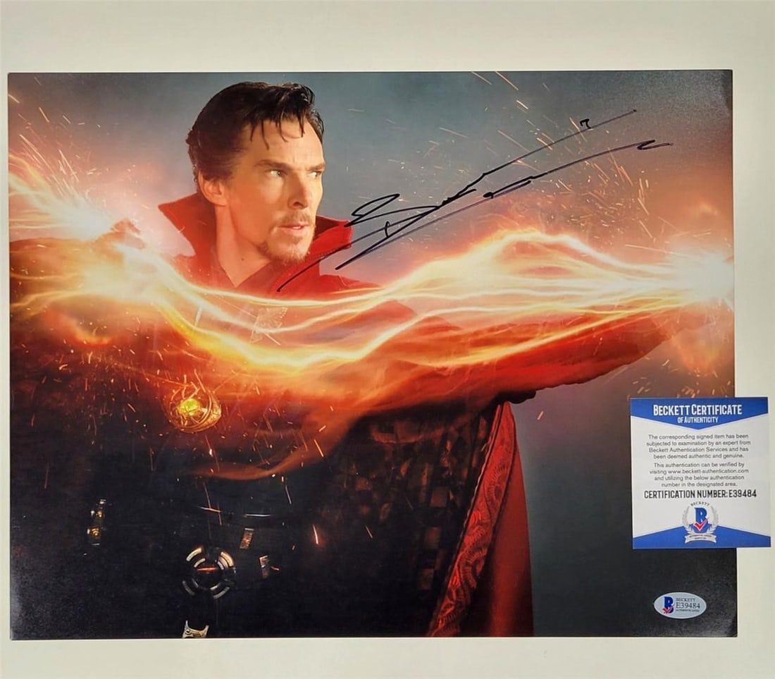 Benedict Cumberbatch Signed Doctor Strange 11x14 Photo PSA/DNA Authenticated: Benedict Cumberbatch Signed Doctor Strange 11x14 Photo PSA/DNA Authenticated This is an 11x14 photograph signed by Benedict Cumberbatch, featuring his autograph authenticated by Professional Sports (P