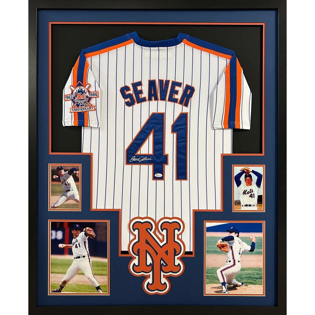 Tom Seaver JSA Authenticated Framed Jersey New York Mets: Tom Seaver JSA Authenticated Framed Jersey New York Mets Celebrate the legacy of Tom Seaver with this autographed framed jersey. This stunning piece is authenticated by JSA, a leading authority in spo