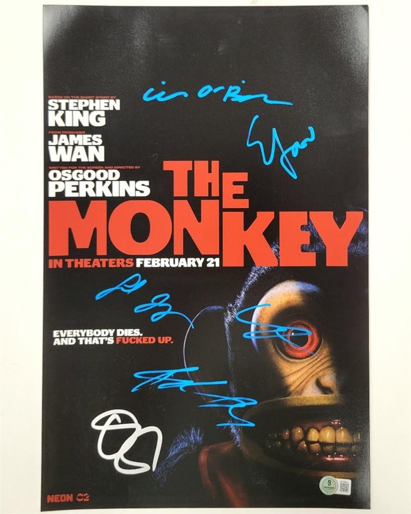 11x17 Photograph Signed by Six The Monkey Cast Members Beckett Authenticated: 11x17 Photograph Signed by Six The Monkey Cast Members Beckett Authenticated This is an original 11x17 inch photograph signed by six members of The Monkey cast, including Wood, Perkins, Convery, Levy,