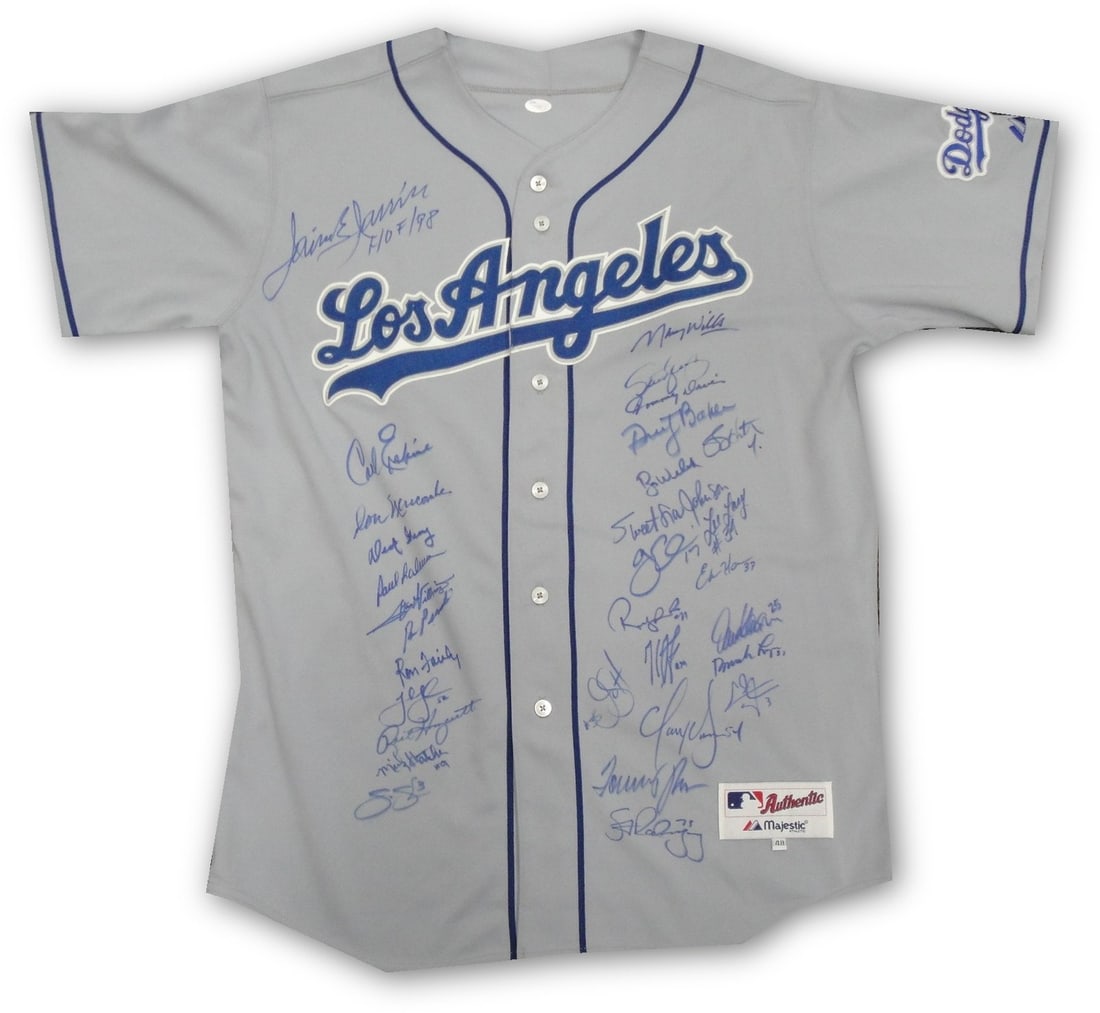 Authentic Los Angeles Dodgers Jersey Signed by Don Newcombe 20+ Players: Authentic Los Angeles Dodgers Jersey Signed by Don Newcombe 20+ Players This original Los Angeles Dodgers jersey features the autograph of iconic player Don Newcombe, along with over 20 additional sig
