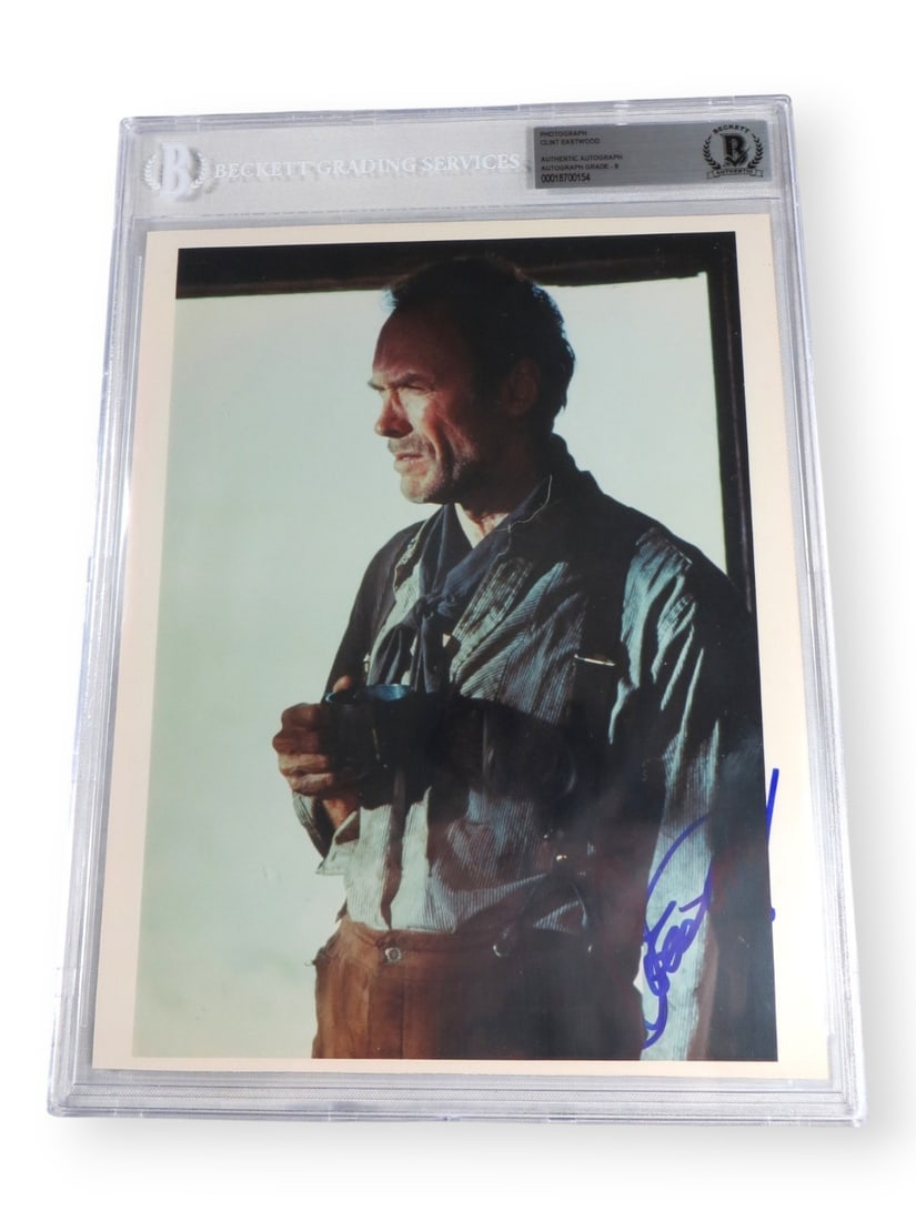 8x10 Unforgiven Photograph Signed by Clint Eastwood Beckett Graded 9: 8x10 Unforgiven Photograph Signed by Clint Eastwood Beckett Graded 9 This is an original 8x10 photograph from the movie Unforgiven, signed by Clint Eastwood. The autograph has been authenticated by Be