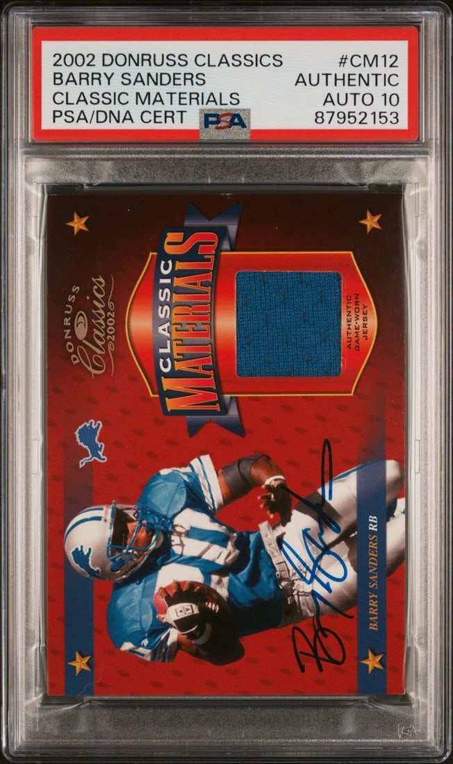 2002 Donruss Classics Barry Sanders Autographed Card PSA Authenticated #CM12 (1 of 2)