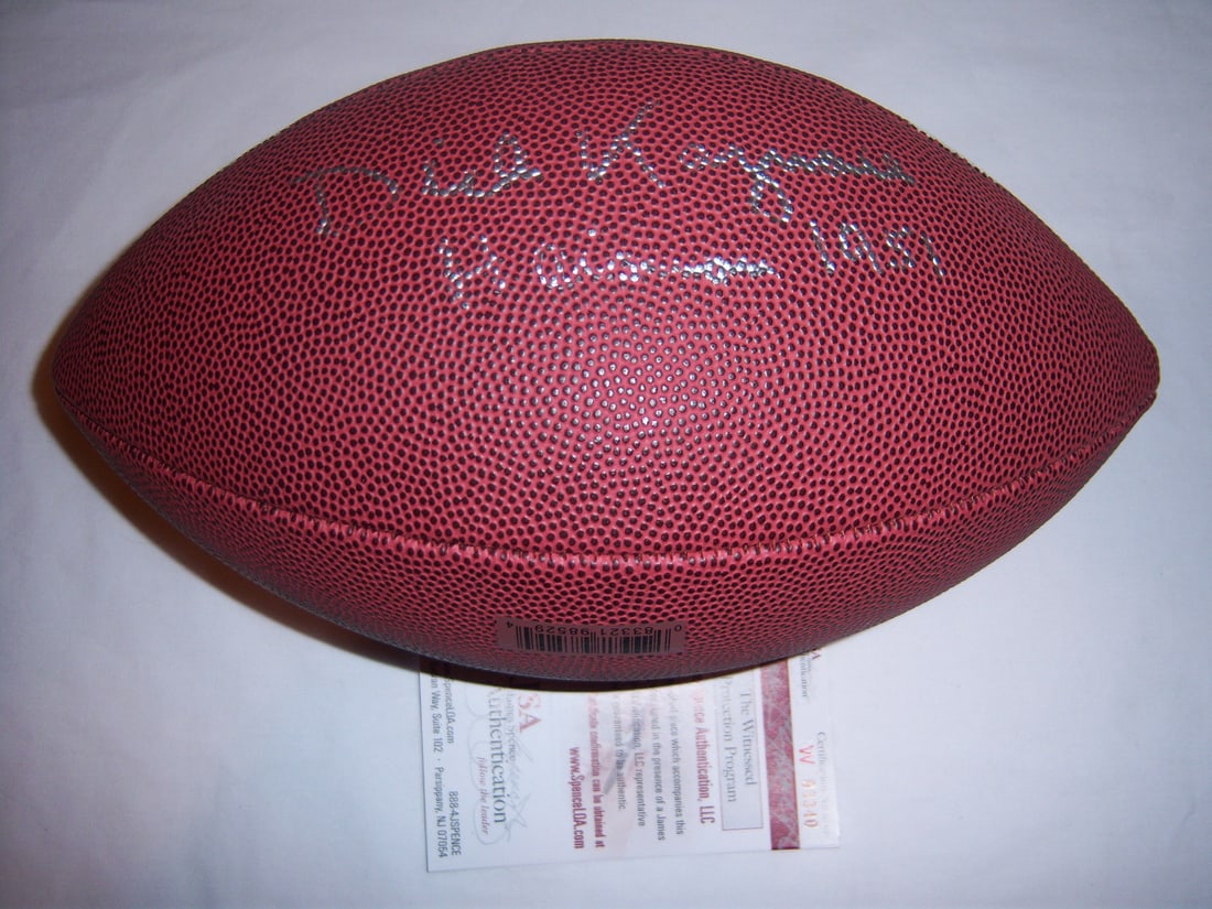 Football signed by Dick Kazmaier Princeton Heisman with JSA COA: Football signed by Dick Kazmaier Princeton Heisman with JSA COA This is an original football signed by Dick Kazmaier, the Princeton Heisman Trophy winner. The ball comes with a JSA Certificate of Auth