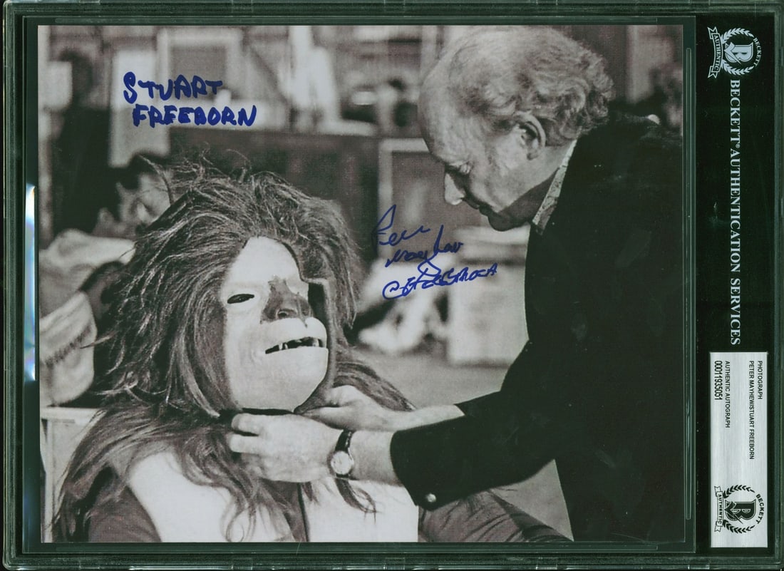 Star Wars Signed 8x10 Photo by Peter Mayhew & Stewart Freeborn BAS: Star Wars Signed 8x10 Photo by Peter Mayhew & Stewart Freeborn BAS This authentic 8x10 photograph features the autographs of Peter Mayhew and Stewart Freeborn, both iconic figures from the Star Wars f