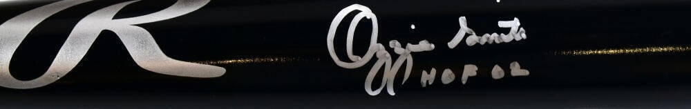 Ozzie Smith Autographed Rawlings Baseball Bat HOF Fanatics Authentic: Ozzie Smith Autographed Rawlings Baseball Bat HOF Fanatics Authentic This is an original black Rawlings professional baseball bat autographed by Ozzie Smith, renowned shortstop of the St. Louis Cardin