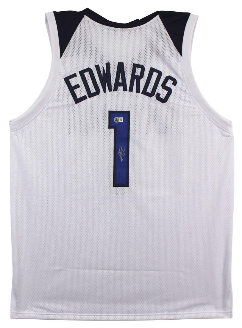 Anthony Edwards Signed Minnesota Timberwolves Jersey BAS Authentication: Anthony Edwards Signed Minnesota Timberwolves Jersey BAS Authentication This authentic white pro style jersey has been personally signed by Anthony Edwards, the star player of the Minnesota Timberwolv