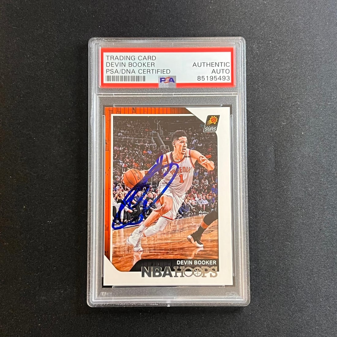 2018-19 Panini Hoops #87 Devin Booker Autographed Card PSA Authenticated: 2018-19 Panini Hoops #87 Devin Booker Autographed Card PSA Authenticated Enhance your collection with the 2018-19 Panini Hoops #87 signed card featuring Devin Booker of the Phoenix Suns. This sports t