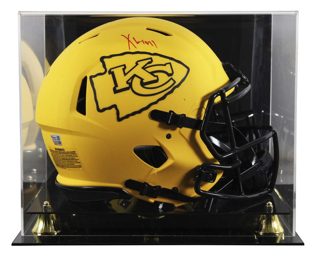 Xavier Worthy Signed Kansas City Chiefs Rave Helmet with Fanatics Authentication: Xavier Worthy Signed Kansas City Chiefs Rave Helmet with Fanatics Authentication This authentic Kansas City Chiefs full-size Speed Proline helmet features the autograph of Xavier Worthy, a standout pl