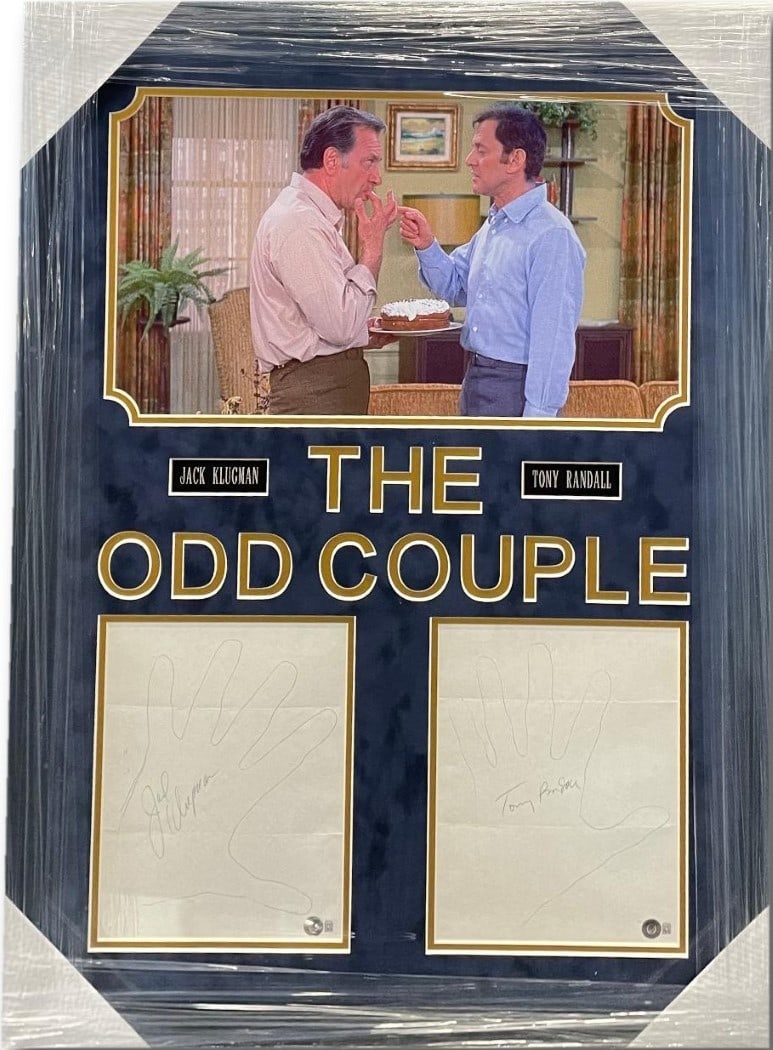 Jack Klugman Tony Randall Signed Framed Collage The Odd Couple 25x33 Beckett Authenticated: Jack Klugman Tony Randall Signed Framed Collage The Odd Couple 25x33 Beckett Authenticated This stunning framed collage features the autographs of Jack Klugman and Tony Randall, celebrated stars of th