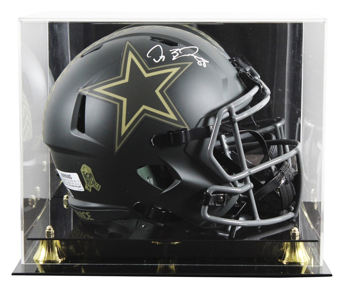 Dez Bryant Autographed Dallas Cowboys Salute To Service Helmet With BAS Witness COA: Dez Bryant Autographed Dallas Cowboys Salute To Service Helmet With BAS Witness COA This Dallas Cowboys full-size Speed Replica helmet features the 2025 Salute To Service IV alternate design and has b