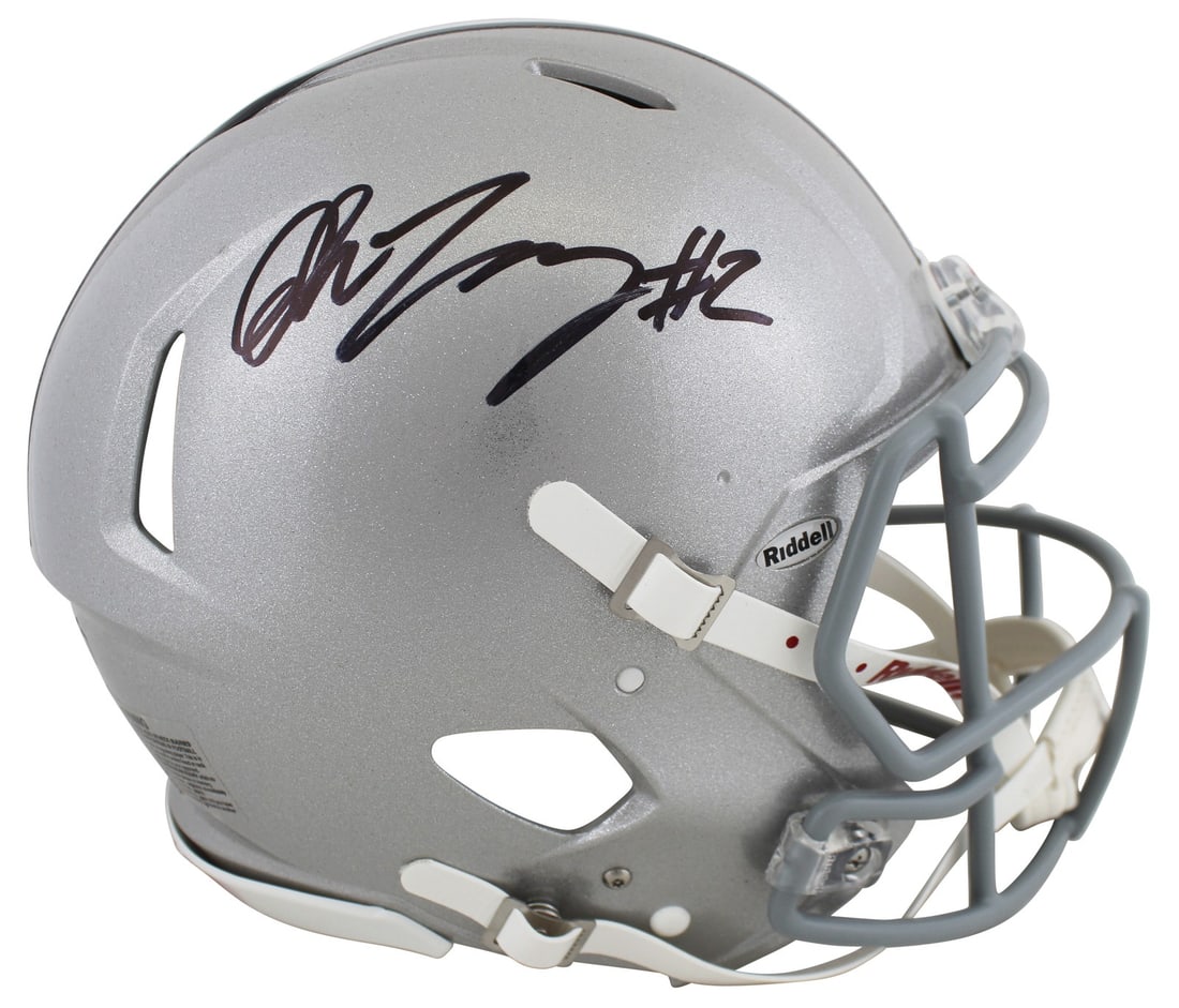 Chase Young Autographed Ohio State Full Size Speed Proline Helmet with Fanatics COA: Chase Young Autographed Ohio State Full Size Speed Proline Helmet with Fanatics COA This authentic full-size Speed Proline helmet has been personally signed by Chase Young, the standout player from th