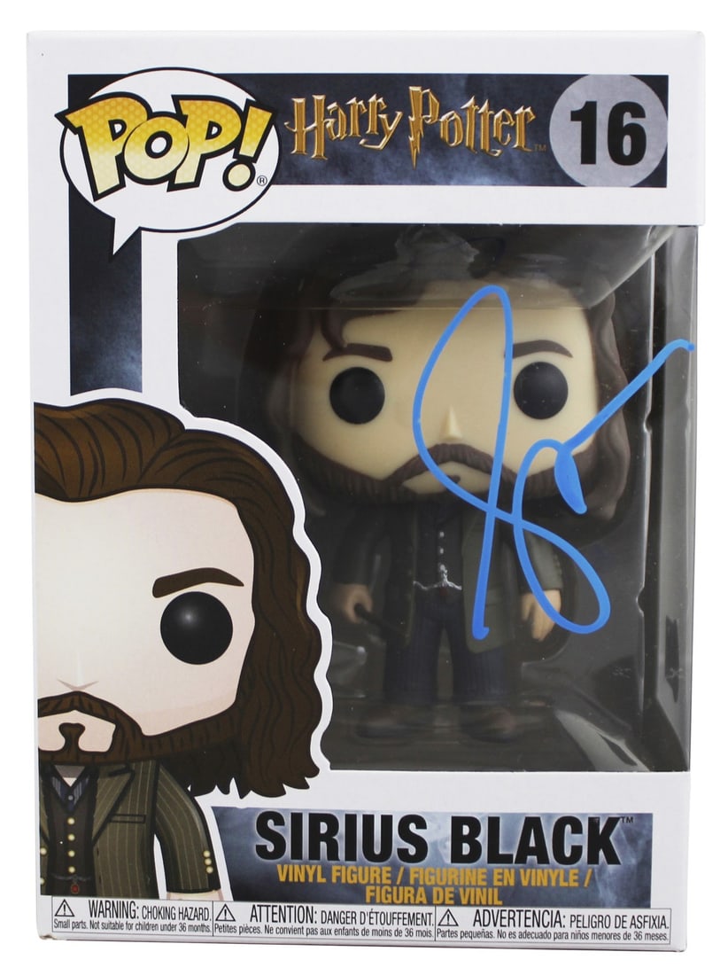 Sirius Black #16 Funko Pop Hand Signed by Gary Oldman Beckett Authenticated: Sirius Black #16 Funko Pop Hand Signed by Gary Oldman Beckett Authenticated This Sirius Black #16 Funko Pop Vinyl Figure from Harry Potter has been personally signed by Gary Oldman. The autograph is a