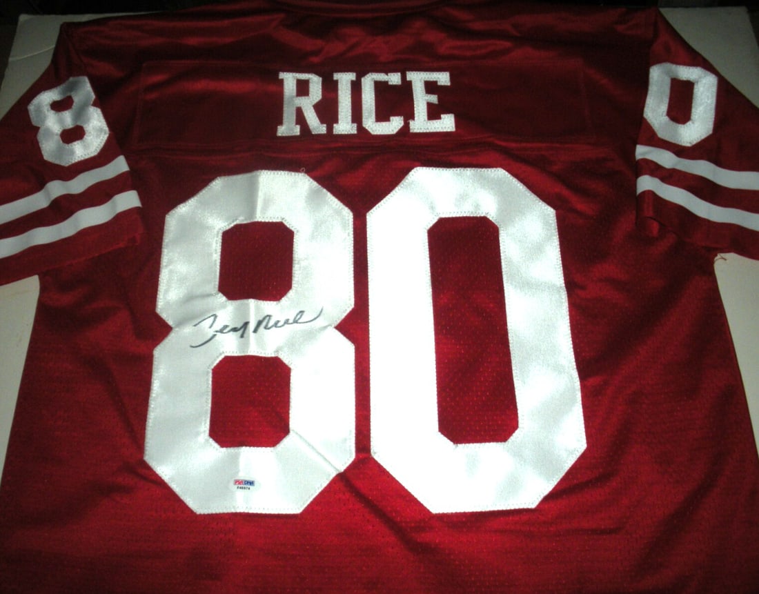 Jerry Rice San Francisco 49ers Signed ProLine Jersey PSA/DNA Certified: Jerry Rice San Francisco 49ers Signed ProLine Jersey PSA/DNA Certified This officially licensed Proline jersey features the signature of Jerry Rice, renowned NFL player for the San Francisco 49ers. Th