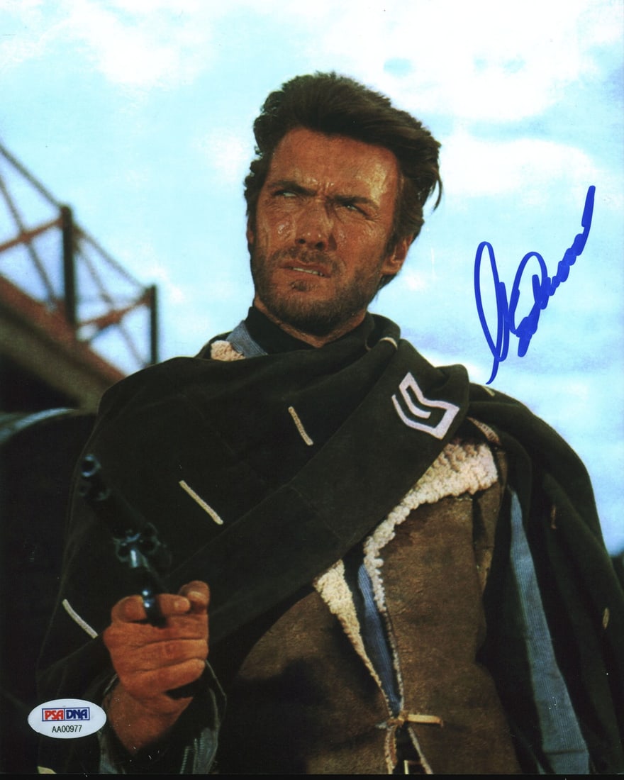 Clint Eastwood Signed 8x10 Photo Gem Mint 10 BAS & PSA Authenticated: Clint Eastwood Signed 8x10 Photo Gem Mint 10 BAS & PSA Authenticated This stunning 8x10 photo captures Clint Eastwood in his iconic role from "The Good, the Bad and the Ugly" and has been personally s