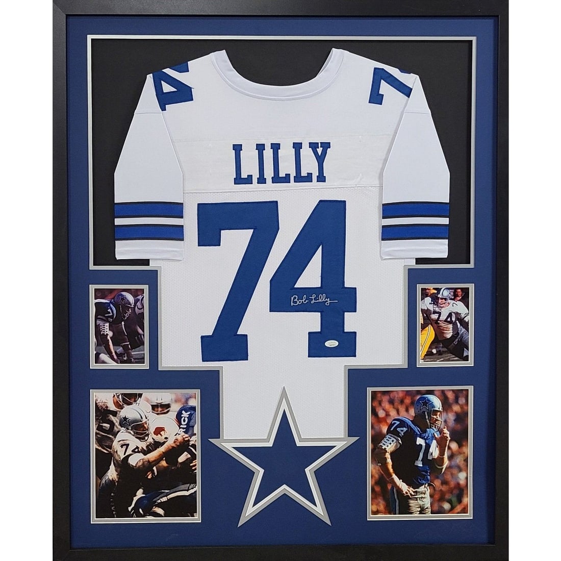 Bob Lilly Autographed Framed Jersey JSA Certified Dallas Cowboys: Bob Lilly Autographed Framed Jersey JSA Certified Dallas Cowboys This vibrant Bob Lilly autographed framed jersey showcases the legendary Dallas Cowboys player's signature, authenticated by JSA, a rec