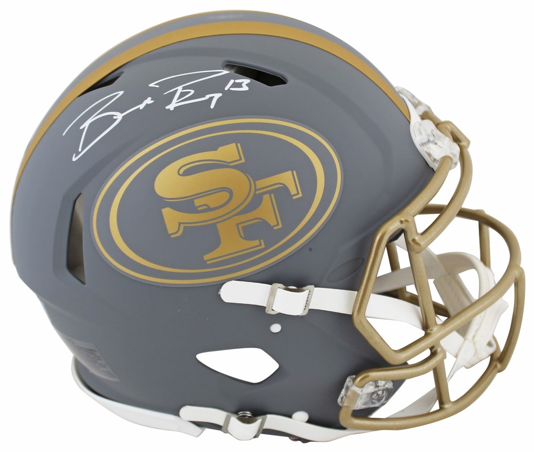 Brock Purdy Autographed Slate Full Size Speed Proline Helmet 49ers FAN Authenticated: Brock Purdy Autographed Slate Full Size Speed Proline Helmet 49ers FAN Authenticated Celebrate your love for the San Francisco 49ers with this authentic signed full-size Speed Proline helmet featuring